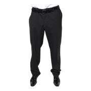 Zwarte wollen blend pantalon Dolce & Gabbana , Black , Heren