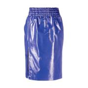 Koningsblauwe High-Shine Midi Rok Tom Ford , Blue , Dames