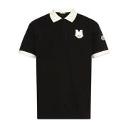 Polo met logo Moncler , Black , Heren