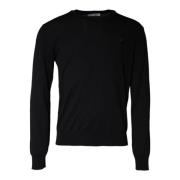 Zwarte Wollen Gebreide Crew Neck Sweater Dolce & Gabbana , Black , Her...