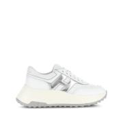 Witte Leren Veterschoenen Hogan , White , Dames