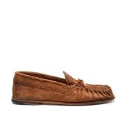 Bruine Suède Loafer Leren Zool Alexander Hotto , Brown , Dames