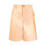 Katoenen Shorts met Grafische Print Jacquemus , Orange , Heren