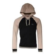 Zwart Beige Hoodie Logo Plaque Dolce & Gabbana , Black , Heren