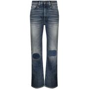 Indigo Slim-Cut High-Waisted Jeans R13 , Blue , Heren