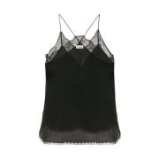 Zwart Zijden Kant Camisole Top Zadig & Voltaire , Black , Dames