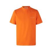 T-shirt met opstaande kraag en borstprint Samsøe Samsøe , Orange , Her...