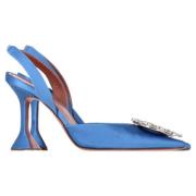 Pre-owned Fabric heels Amina Muaddi Pre-owned , Blue , Dames