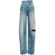 Blauwe Distressed Denim Jeans Straight Leg MM6 Maison Margiela , Blue ...