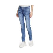 Skinny Fit Jeans Cartoon , Blue , Dames