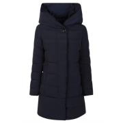 Melkwitte Puffy Parka Jas Woolrich , Blue , Dames