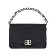 Leren schoudertas met kettinghandvat Balenciaga , Black , Dames