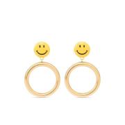 Smiley Face Hoop Oorbellen Moschino , Yellow , Dames