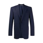 Blauwe Wol Blazer Canali , Blue , Heren