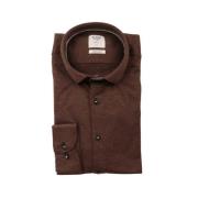 Casual Overhemd Lange Mouw Bruin Olymp , Brown , Heren