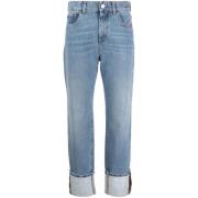 Lichtblauwe Straight-Leg Jeans Amish , Blue , Dames