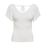 Gebreide Pullover met Rugdetail Only , White , Dames