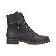 Enkellaarsjes met veters Rieker , Black , Dames