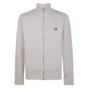 Chunky Rib Zip Cardigan Fred Perry , Beige , Heren