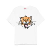 Wit Crew Neck Unisex T-shirt Kenzo , White , Heren