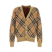 Vintage Check Wollen Trui Burberry , Beige , Heren