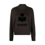 Vervaagd Zwart Moby Logo Sweatshirt Isabel Marant Étoile , Brown , Dam...