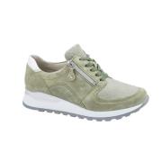 Groene Sneaker met Veters en Rits Waldläufer , Green , Dames