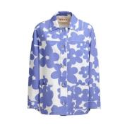 Bloemenprint Katoenen Jas Marni , Purple , Dames