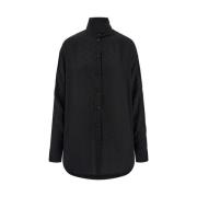 Zwarte Zijden Monogram Shirt Salvatore Ferragamo , Black , Dames