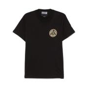 Zwart Crew Neck Korte Mouwen T-shirt Versace Jeans Couture , Black , H...