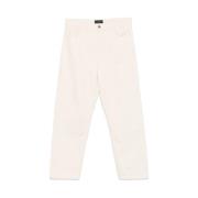 Beige Klassieke Knoop Jeans met Zakken Alanui , White , Heren