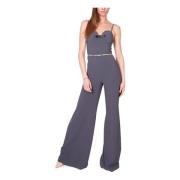 Elegante jumpsuit met dunne bandjes in grijs Elisabetta Franchi , Gray...