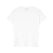 Witte Katoenen Crew Neck T-shirt Studio Nicholson , White , Dames