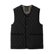 Diamantgestikte mouwloze vest Burberry , Black , Heren