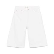 Witte Knoop Rits Klassieke Zak Jeans Frame , White , Dames