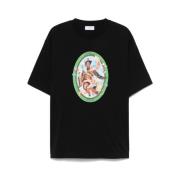 Grafische Print Crew Neck T-shirt Off White , Black , Heren