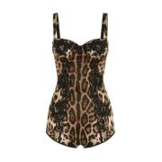 Luipaardprint Balconette Stijl Ondergoed Dolce & Gabbana , Brown , Dam...