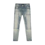 Indigo Blauwe Klassieke Jeans met Logopatch Purple Brand , Blue , Here...