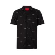 Relaxed-Fit Bloemenprint Overhemd Hugo Boss , Black , Heren