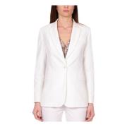 Witte Technische Stof Blazer Jas Liu Jo , White , Dames