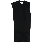 Zwarte Jersey Jurk met Twist Details Isabel Marant , Black , Dames