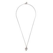 Stijlvol Logo Charm Cuban-Link Ketting Palm Angels , Gray , Heren