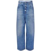 Blauwe Denim Knoopsluiting Jeans MM6 Maison Margiela , Blue , Dames