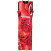 Rode Gedrapeerde Mouwloze Jurk Roberto Cavalli , Red , Dames