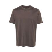 Geode Bruine Katoenen T-shirt Fedeli , Brown , Heren