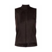 Donkerbruine Cashmere Hoge Nek Vest Amiri , Brown , Dames