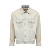 Witte katoenen spijkerjas met distressed finish MM6 Maison Margiela , ...