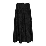 Zwarte A-lijn Rok met Toon-op-toon Patroon InWear , Black , Dames