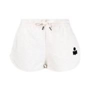 Logo-Print Track Shorts Isabel Marant Étoile , White , Dames