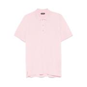 Roze Geborduurd Logo T-shirt Tom Ford , Pink , Heren